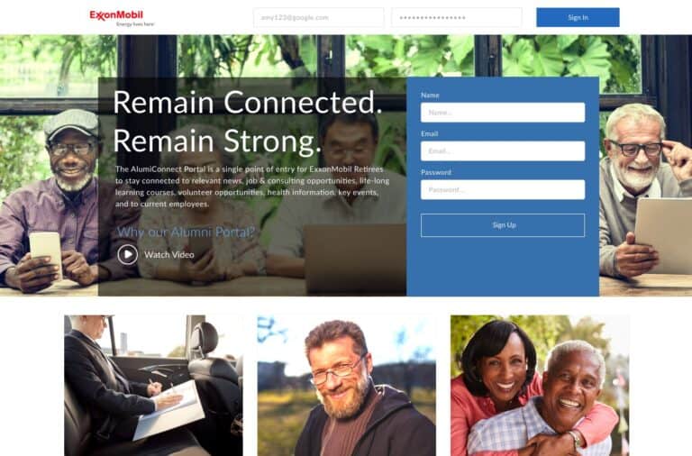 Exxon Mobil: Alumni Connect Portal UX Design